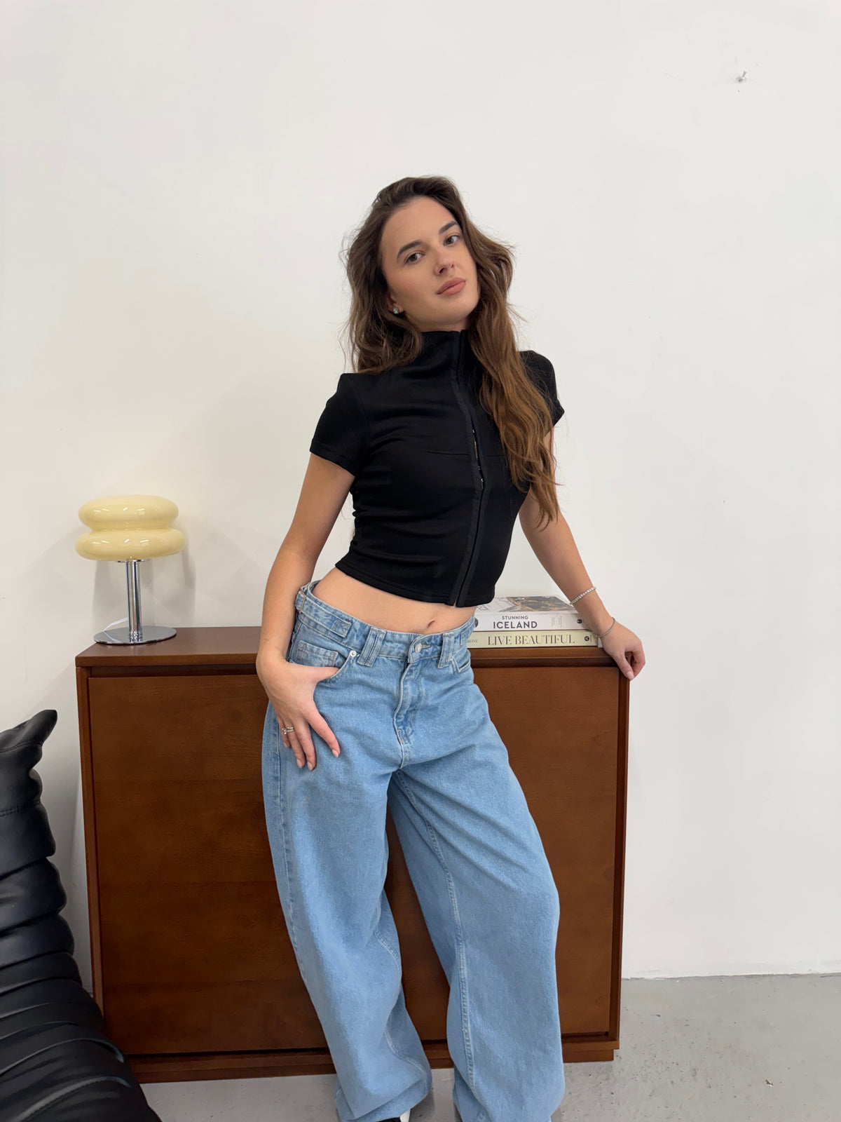 Side-Tie Baggy Jeans