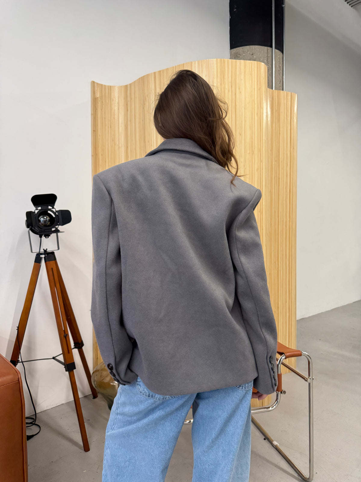 Gray Oversized Coat