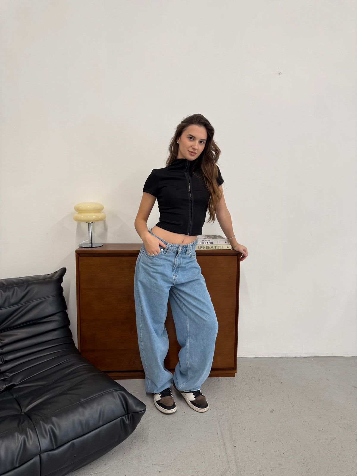 Side-Tie Baggy Jeans
