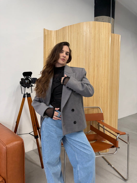 Gray Oversized Coat