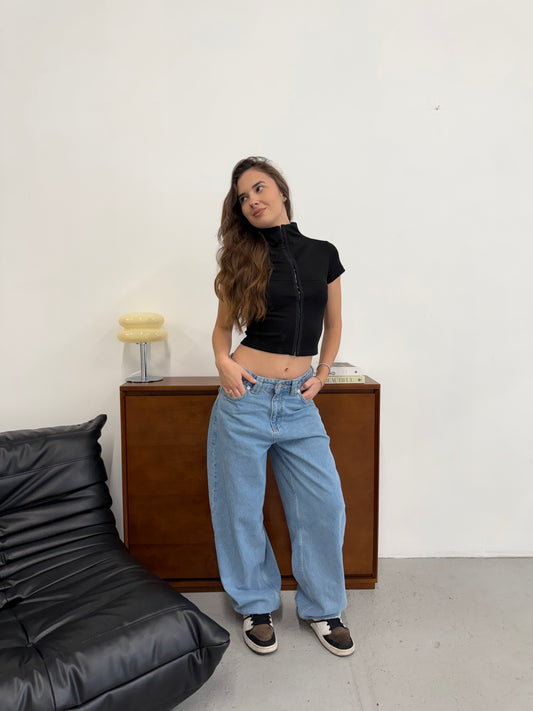 Side-Tie Baggy Jeans