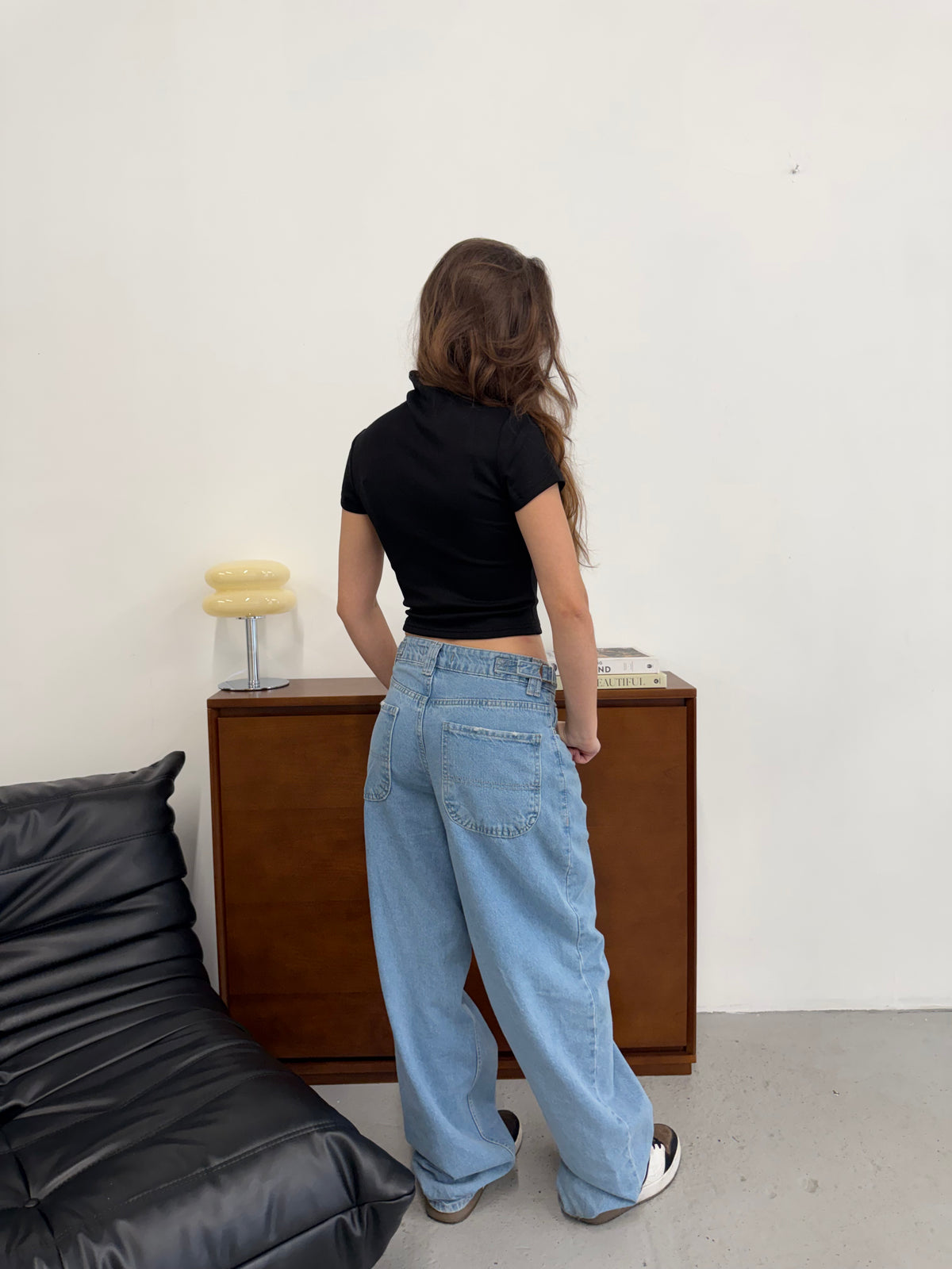 Side-Tie Baggy Jeans
