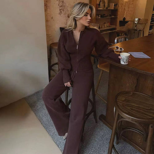 Knit Zip-Up Set